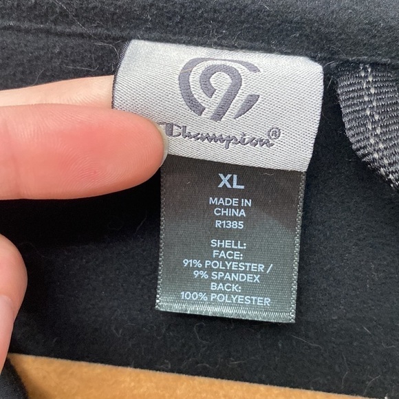 Champion Softshell Windbreaker Jacket Black Full Zip Up Size XL - Picture 12 of 13